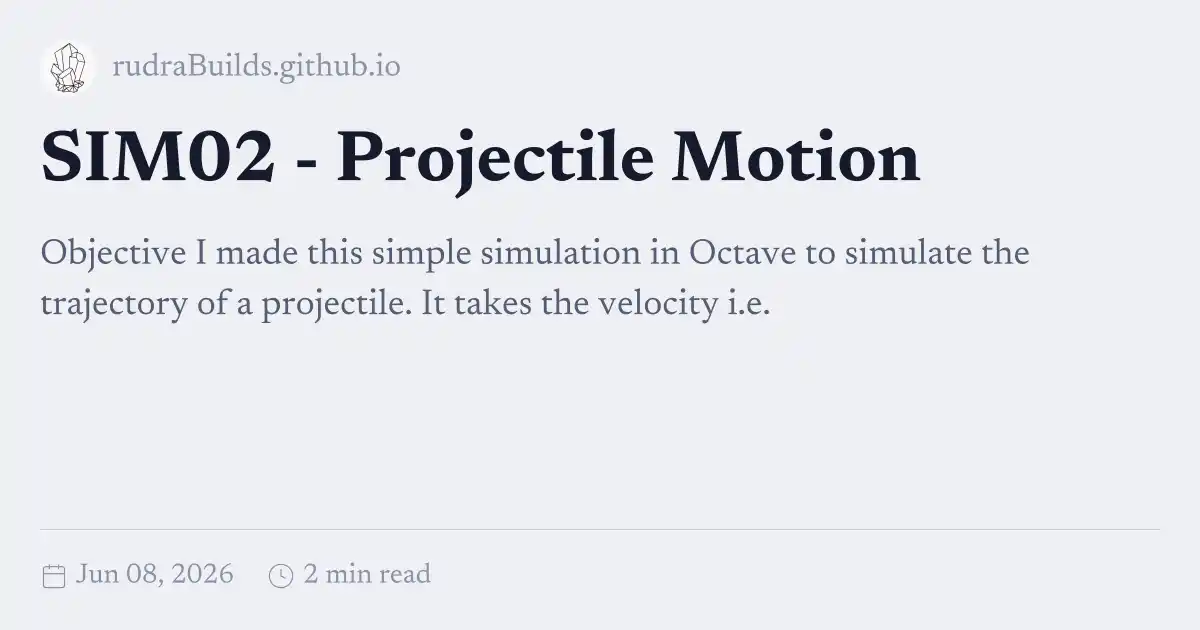 SIM02 - Projectile Motion